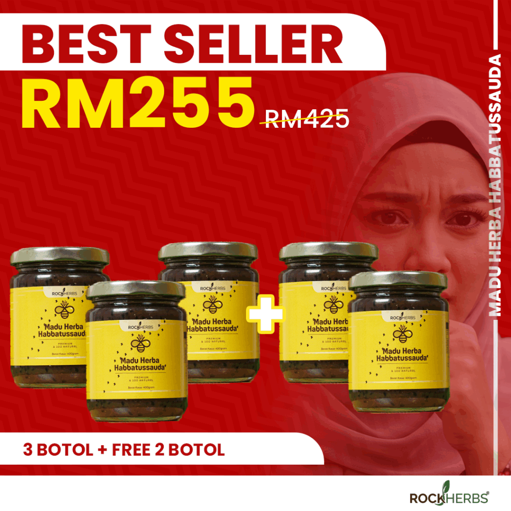 madu herba habbatussauda rockherbs untuk batuk teruk
